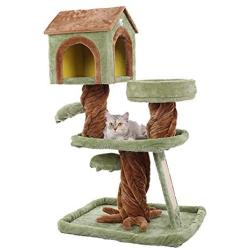 Cat Tree House, Luxury Cat Castle, Cozy Condo, Plush Perches, and Scratching Board, Kitten Play Tower for Kitty Activity, Indoor Pet Furniture