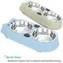 UPSKY Double Dog Cat Bowls Double Premium Stainless Steel Pet Bowls with Cute Modeling Pet Food Water Feeder