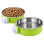 Crate Dog Bowl, Removable Stainless Steel Coop Cup Hanging Pet Cage Bowl Large Water Food Feeder for Dogs Cats Rabbits