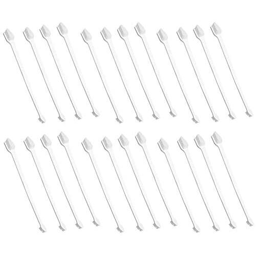 JOCHA 50 Piece Cat Dog Pet Toothbrush Set Double Headed Convenient Dental Hygiene Finger Brushes for Easy Safe Dog Cat Dental Care Teeth Clean (White)