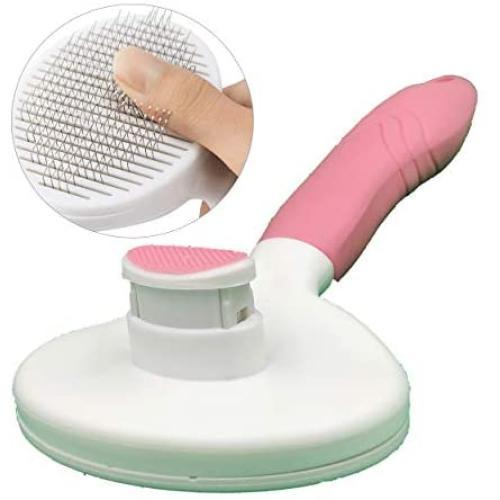 KIRTI Self Cleaning Slicker Brush for Dogs and Cats, Pet Grooming Hair Brush with Pin,Improve Blood Circulation and Massage