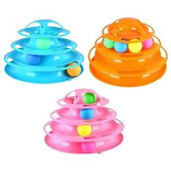 4-Layer Anti Slip Tower of Tracks Rolling Ball Toy for Cats