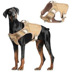 VICARKO Tactical Dog Harness, Dog Vest Harness, for Large and Medium Dogs, with No Pull Handle, Leash Clip, MOLLE System for Heavy Duty, for Walking, Hiking, Hunting