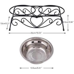 Raised Dog Bowls, Double Dog Bowls Cat Food Water Bowls Feeder Dishes Rack Stand Stainless Steel