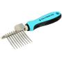 Vets Pride USA Dematting Comb for Dogs and Cats - Stainless Steel Tool for Tangles, Knots, and Matted Hair - Reversible Serrated Blades - Soft Handle and Thumb Rest - Perfect for Any Breed and Size