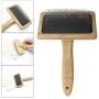 F Fityle Dog Brush & Cat Brush- Slicker Pet Grooming Brush- Wood Handle- Shedding Grooming Tools