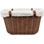 PetSafe Happy Ride Wicker Bicycle Basket for Dogs and Cats - Stylish Weather Resistant Wicker Material - Comfortable, Easy to Clean Soft Liner - Removable Sun Shield Included - Best for Pets up to 13 lb