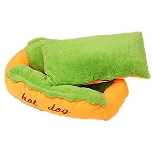 Aqueous Dog Bed Cat Bed Cat Cushion Hot Dog Design Removable and Washable Dog Sofa Dog Mat for Puppy Kitten Sleeping Sofa…