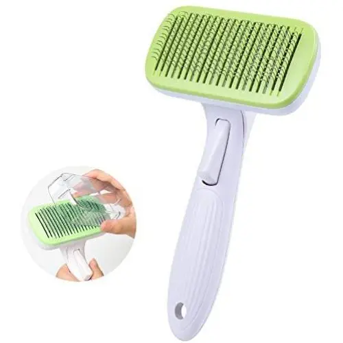 PAOPO Pet Brushes for Cats and Dogs,Self Cleaning Slicker Brush Easy to Clean Pet Deshedding Grooming Tools Effective Solve Troubles of Pet Hair Knots and Dander Dirt PAOPO Pet Brushes for Cats and Dogs,Self Cleaning Slicker Brush Easy to Clean Pet Deshedding Grooming Tools Effective Solve Troubles of Pet Hair Knots and Dander Dirt