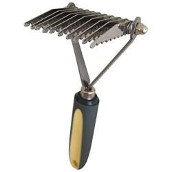 Pixikko 10-Blade De-Matting Tool Comb/Rake for Medium/Long Hair Dogs & Cats