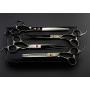 Purple Dragon Professional 7.0 inch 4PCS Pet Grooming Scissors Kit Japan Premium Steel Straight & Curved & Thinning Blade Dog Hair Cutting Shears Set with Case
