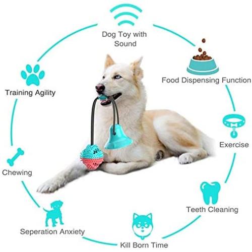 AOUVIK Dog Toys, Dog Toothbrushes, Pet Supplies, Sucker Dog Toys, Anti-Wear Device, Anti-Bite Ball,Pink