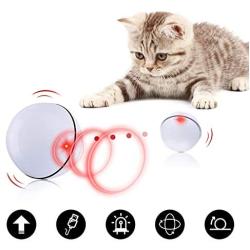 Domgoopet Interactive Cat Toys Ball, Self Rotating Cat Toy, Newest Version USB Rechargeable Pet Toy,Buit-in Spinning LED Light, Stimulate Hunting Instinct for Your Cat/Kitty/Kitten/Pets