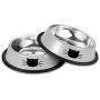 Ureverbasic Cat Bowls Pet Bowl Cat Food Water Bowl with Rubber Base Small Pet Bowl Cat Feeding Bowls Set of 2 (Grey)