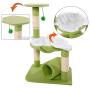 Cat Tree, Kitten Activity Tower, with Scratching Post Cozy Hammock and Tunnel, Tall Perch and Dangling Ball Toy, Plush Covered Pet Condo