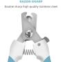 Pet Nail Clippers Dog Paw Scissors Cat Claw Trimmers with Safety Guard to Avoid Over Cutting, Free Nail File, Professional Grooming Tool for Large and Small Animals,Blue