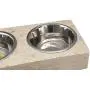 Creative Home Champagne Pet Double Dish Round Corners with 2.0 Qt. Stainless Steel Bowls Creative Home Champagne Pet Double Dish Round Corners with 2.0 Qt. Stainless Steel Bowls