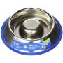 Indipets Heavy Duty Stainless Steel Slow Feed Dog Bowl - Medium 25oz - Silicon Bottom Ring Prevents Sliding and Tipping