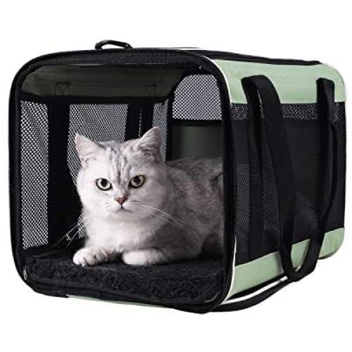 petisfam Top Load Pet Carrier for Large and Medium Cats, Small Dogs. Easy to get cat in, Carry, Storage, Clean and Escape Proof