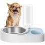 ASENVER 2-in-1 Automatic Dog Feeder Multi Function Cat Feeding Dispenser Detachable Dog Water Bottle and Food Bowl