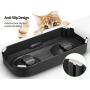 Keprix Elevated Cat Bowls with 2 Stainless Steel Bowls, 0°-15° Tilted Raised Cat Food and Water Bowls, Stress-Free Nonslip No Spill Pet Feeding Bowls for Cats and Small Dogs