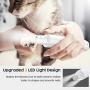 Croci Dog Nail Grinder with LED Light Quiet 15h Working Time - Professional 2-Speed Pet Nail Trimmer Electric Rechargeable Pet Nail Grinder Nail File for Large Medium Small Dogs and Cats
