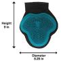 Messy Mutts Reversible Silicone Pet Grooming Glove for Gentle Massage, Bathing and Hair Removal, One Size, Blue