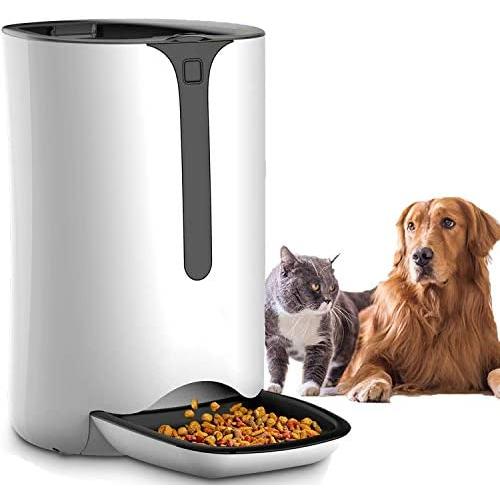 Automatic Pet Feeder for Dog and Cat Food Dispenser with Timed Programmable, Portion Control Up to 4 Meals Per Day, Voice Recorder, Battery and Plug-in Power 7L for Small Medium and Large Pet