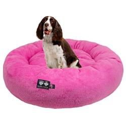 Ultra Plush Deluxe Comfort Pet Dog & Cat Pink Snuggle Bed (Multiple Sizes) - Machine Washable, Made in the USA, Reversible, Durable Soft Fabrics