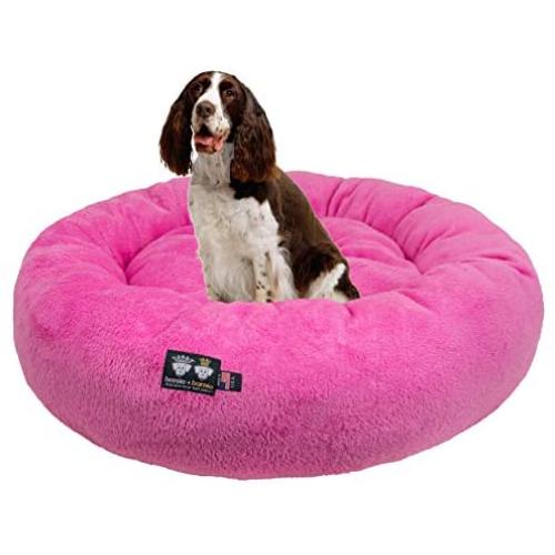 Ultra Plush Deluxe Comfort Pet Dog & Cat Pink Snuggle Bed (Multiple Sizes) - Machine Washable, Made in the USA, Reversible, Durable Soft Fabrics