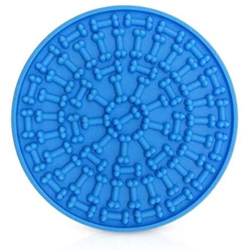Siensync Dog Lick Mat, Slow Feeder Dog Mat, Dog Peanut Butter Lick Pad for Pet Bathing Shower, Grooming and Dog Training Puzzle Lick Mat Super Suctions to Wall