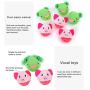 ocijf179 Cat Toy 3Pcs Frog Pig Shape Plush Bell Hollow Out Round Ball Cat Kitten Interactive Toy - Pink Pig