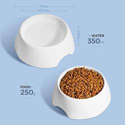 ComSaf MSBC Ceramic Dog Food Bowl for Small Medium Dogs and Cats 14OZ Set of 2, Pet Feeder Water Bowl Dinner Set Gift for Puppies