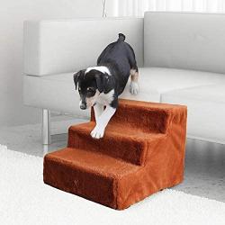 LESYPET Dog Steps for Bed Couch, Portable 3-Step Pet Steps for Small Dog Cat Small Indoor Dog Step, Assemble