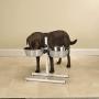 King International Super Dog Adjustment Feeding Stand U Type with 2 Bowls H-Base Double Bowl Stand Two Stainless Steel Removable Bowls
