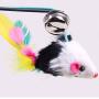 Woais Faux Mouse Roped Rod Dangle for Pet Fun Playing Tools Chaser Simulated Mice Funny Interactive Toy Cat Play Toy