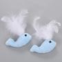ocijf179 Pet Toy Cat Chew Toy Super Soft Plush Whale Shape Interactive Entertainment Pet Supply - Blue