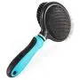 Mile High Life Slicker Double Sided Grooming Brush |Small Medium Dogs and Cats | Long and Short Haired Pet | Blue and Pink Color | Flexible Handle for Different Surface Angles