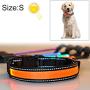Chenyouwen Pet Toys Great Medium and Large Dog Pet Solar + USB Charging LED Light Collar, Neck Circumference Size: S, 35-40cm(Orange) (Color : Orange)