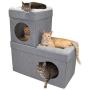 Kitty City Large Stackable Tan Cat Condo, Cat Cube, Cat House, Pop Up Bed, Cat Ottoman