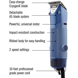 Oster A5 Two Speed Animal Grooming Clipper with Detachable Cryogen-X #10 Blade