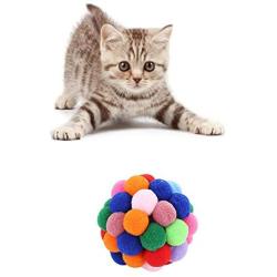 Pet Cat Toy Fun Adorable with Colorful Plush Ball Box Packing for Cats and Kittens, Colorful Soft Dog Balls Pet Toys for Puppy, Cats, 1PC