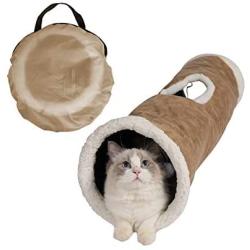 GOHOO PET Cat Tunnel Pop-up Crinkle Paper Pet Tube Collapsible Pet Tunnel Interactive Play Toy with Peekaboo Holes