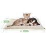 UMALL 2 in 1 Warm Bed Fleece Padding for Cats Kennel Indoor Soft Cushion Mats Square