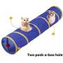 PEOPLE&PETS Collapsible Cat Tunnel, Toys Interactive Pet Play Tubes for Cats and Small Animals, with Peep Holes and Ball Toy