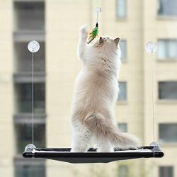 Ropipala Cat Hammock, Washable Cat Window Perch & Sleeping Pad, Cat beds Indoor Hammock for Pets, 360°Sunbath Window, Pet Resting Seat Safety Cat Shelves, Refer to The Installation Tutorial