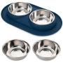 Bonza Double Dog Cat Bowls and Two Replacement Bowls