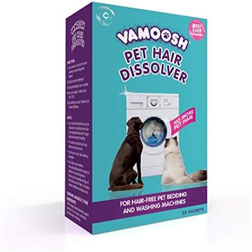 Vamoosh Pet Hair Dissolver 3 x 100g (1 box) Pet Hair Remover for Washing Machines – Dissolves dog hair, cat hair, horse hair etc in the laundry