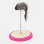 Ychaoya Pet Cat Playing Toys Sisal Spring Seat Cat Scratch Board with Mouse, Board Diameter: 15cm, Random Color Delivery