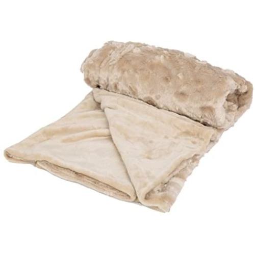 PETIQUE PB01801000 The Velvet Blanky Pet Blanket, Tan, One Size